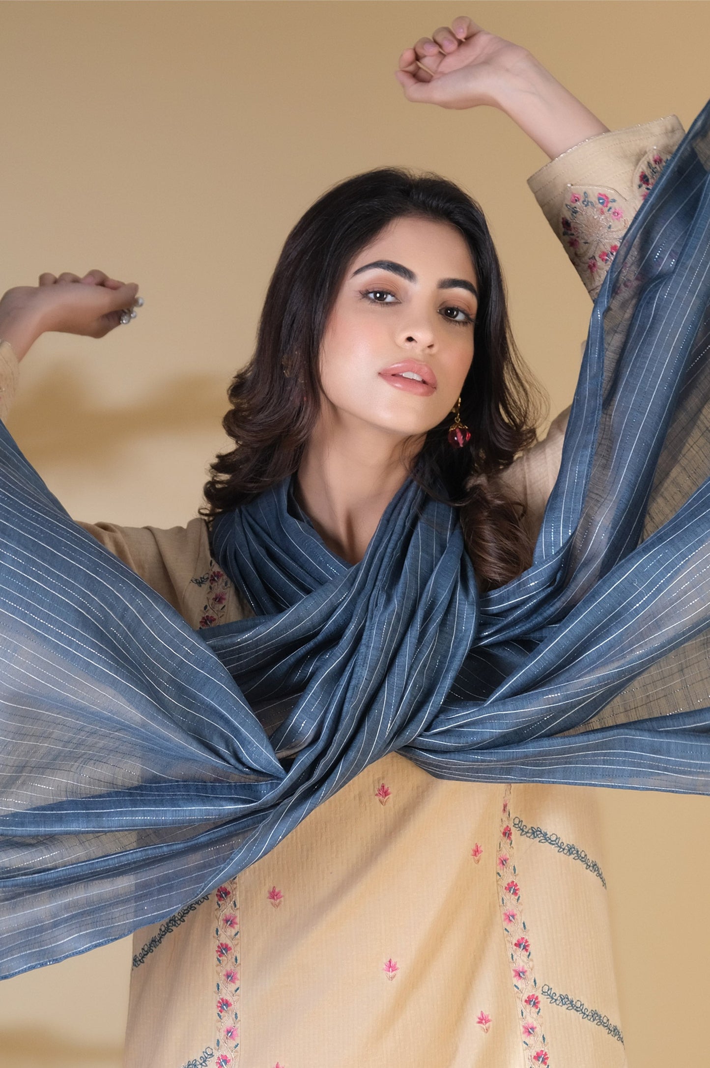 Stitched 3 Piece Embroidered Jacquard Suit