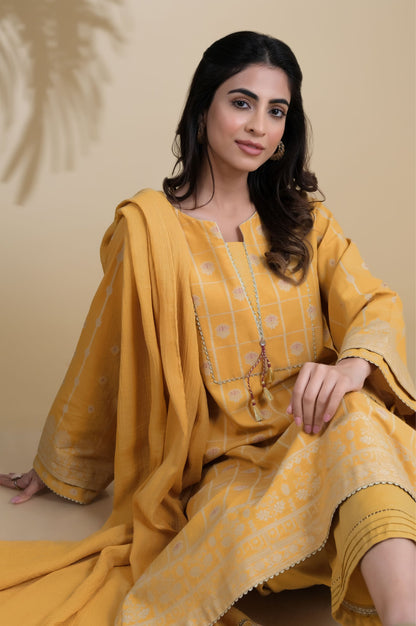 Stitched 3 Piece Embroidered Jacquard Suit
