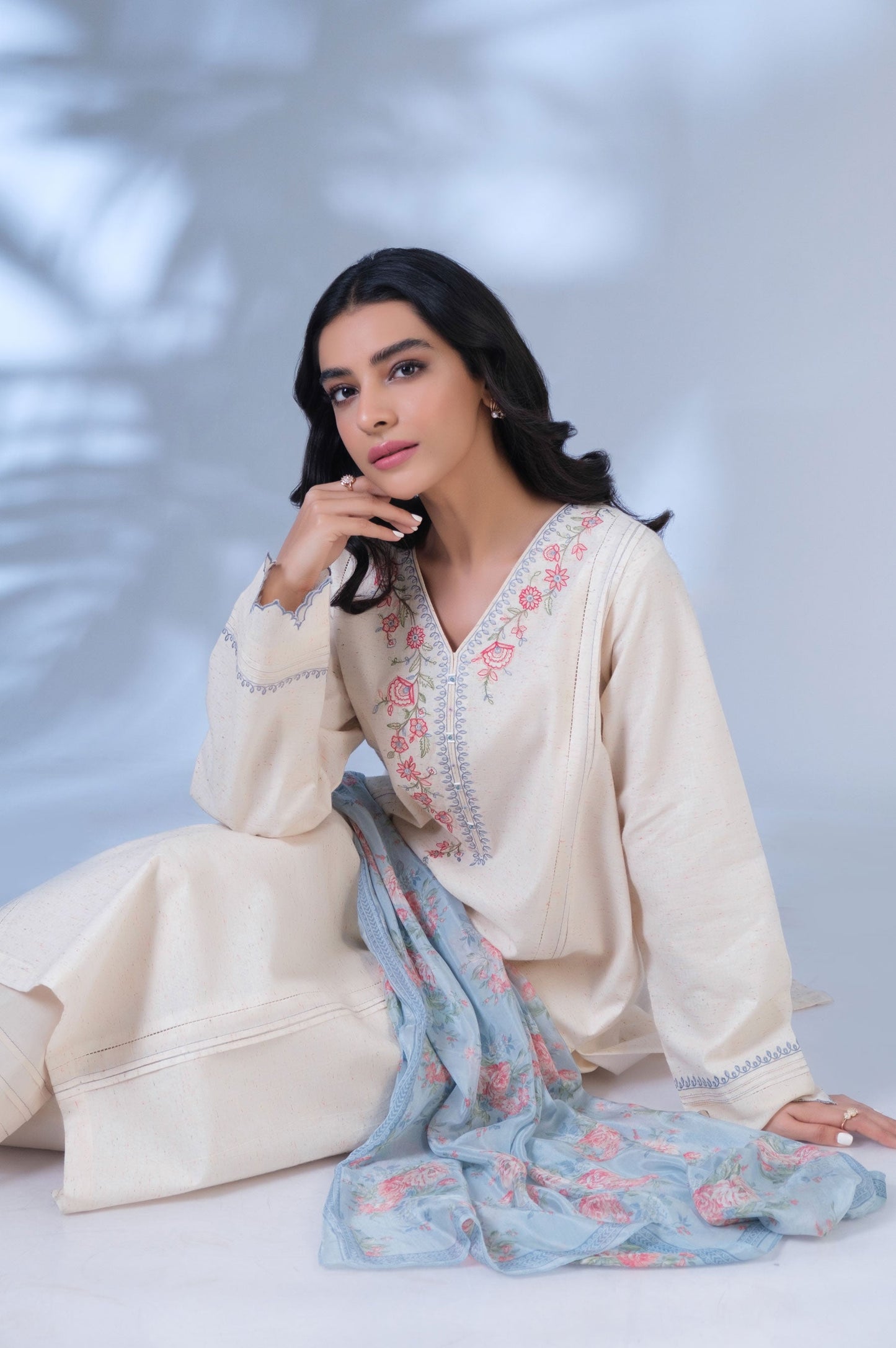 Stitched 3 Piece Embroidered Suit