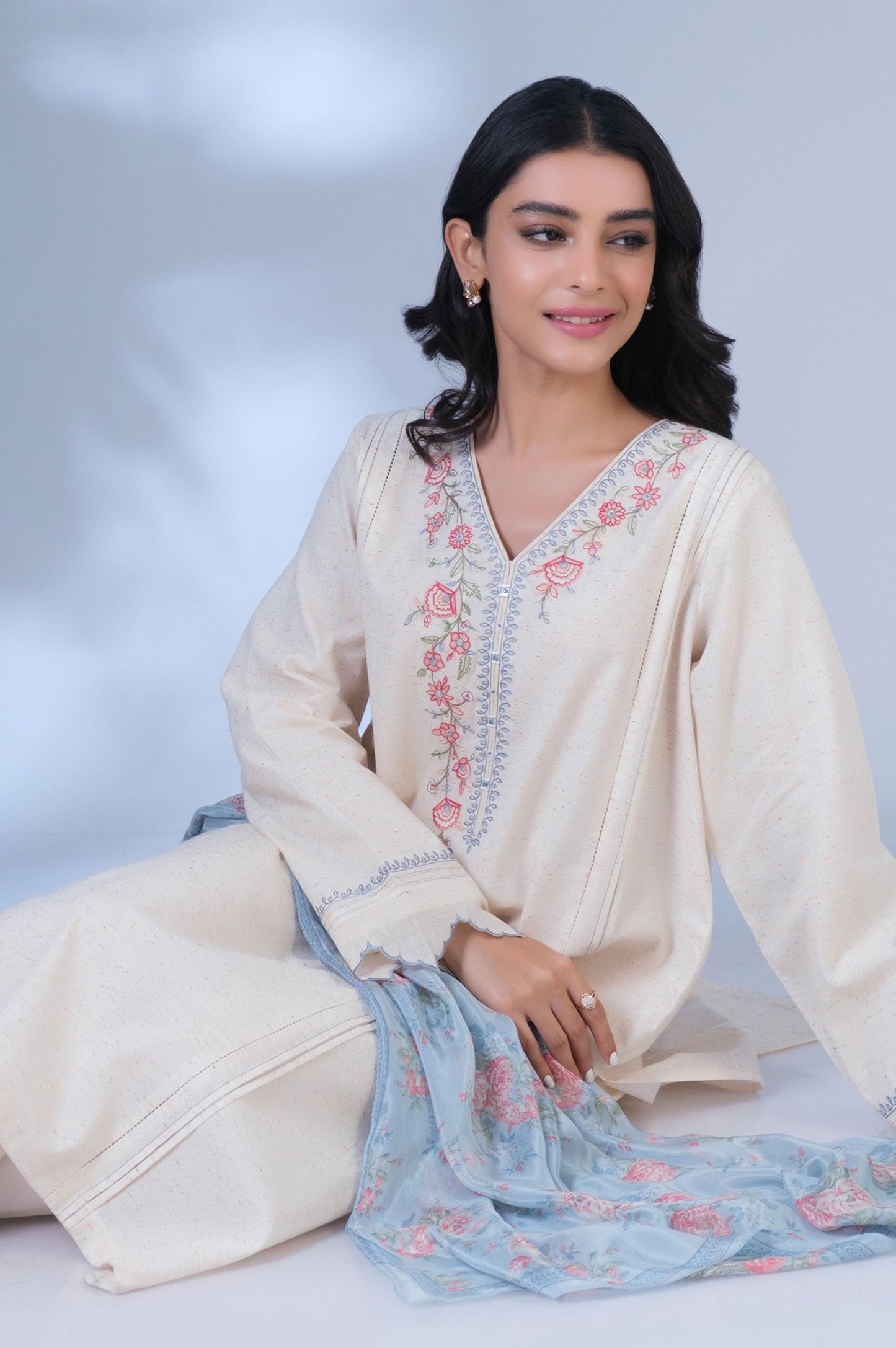 Stitched 3 Piece Embroidered Suit