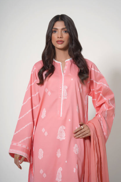 Stitched 3 Piece Puff Printed Lawn Suit