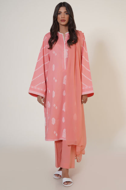 Stitched 3 Piece Puff Printed Lawn Suit