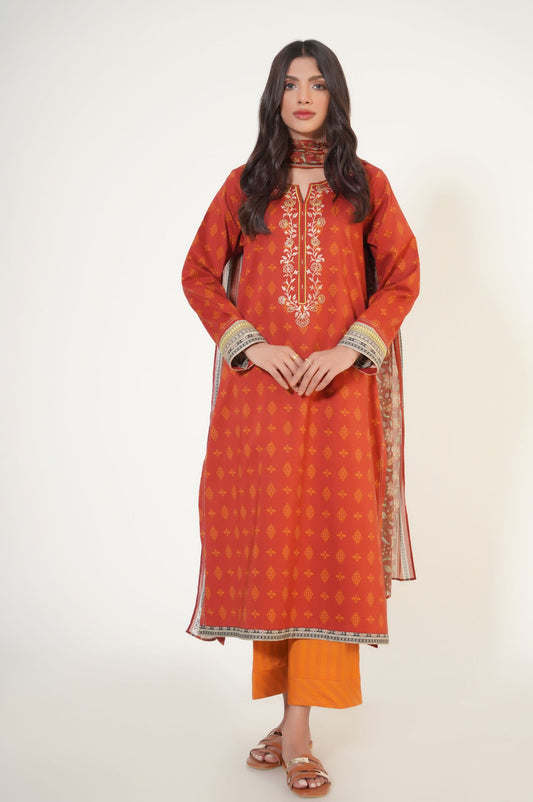 Stitched 3 Piece Printed Lawn