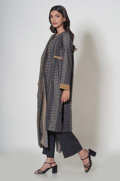 Stitched 3 Piece Printed Cambric Suit