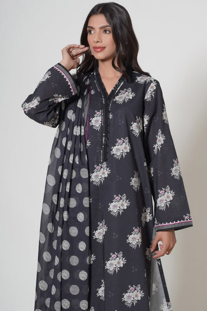 Stitched 3 Piece Printed Cambric Suit