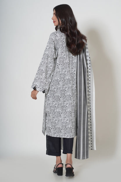 Stitched 3 Piece Printed Cambric Suit