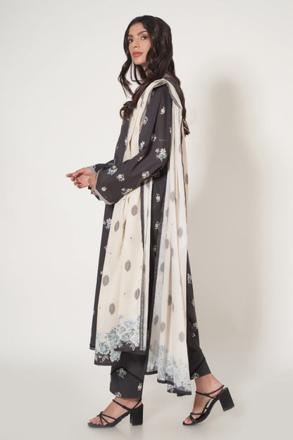 Stitched 3 Piece Printed Cambric Suit