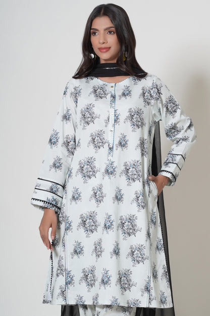 Stitched 3 Piece Printed Cambric Suit