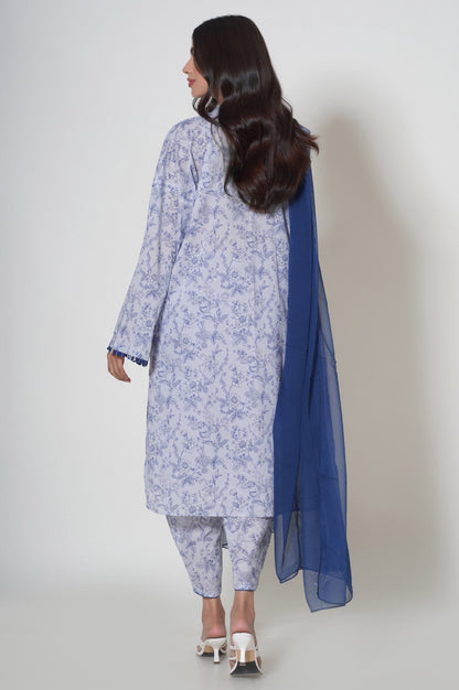 Stitched 3 Piece Printed Cambric Suit