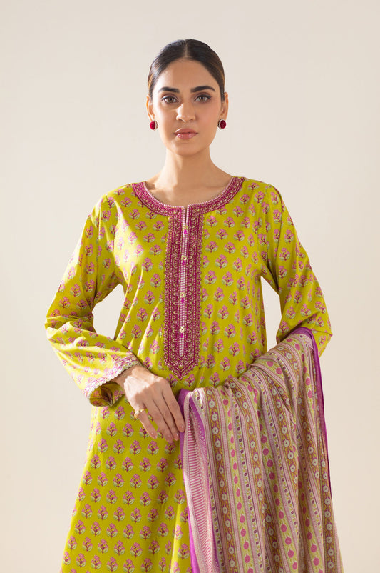 Stitched 3 Piece Printed Lawn Suit