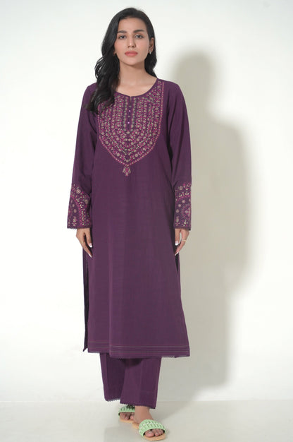 Stitched 3 Piece Khaddar Suit