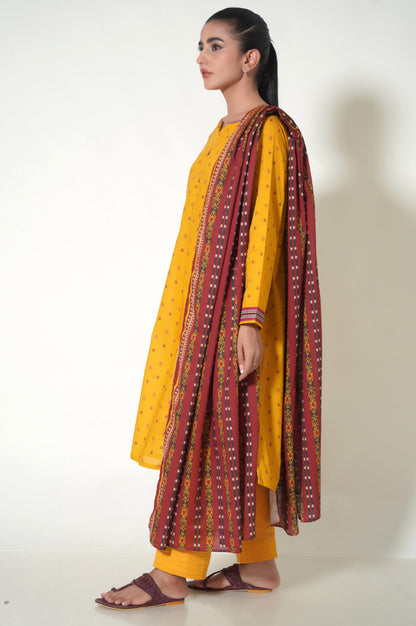 Stitched 3 Piece Printed Khaddar Suit