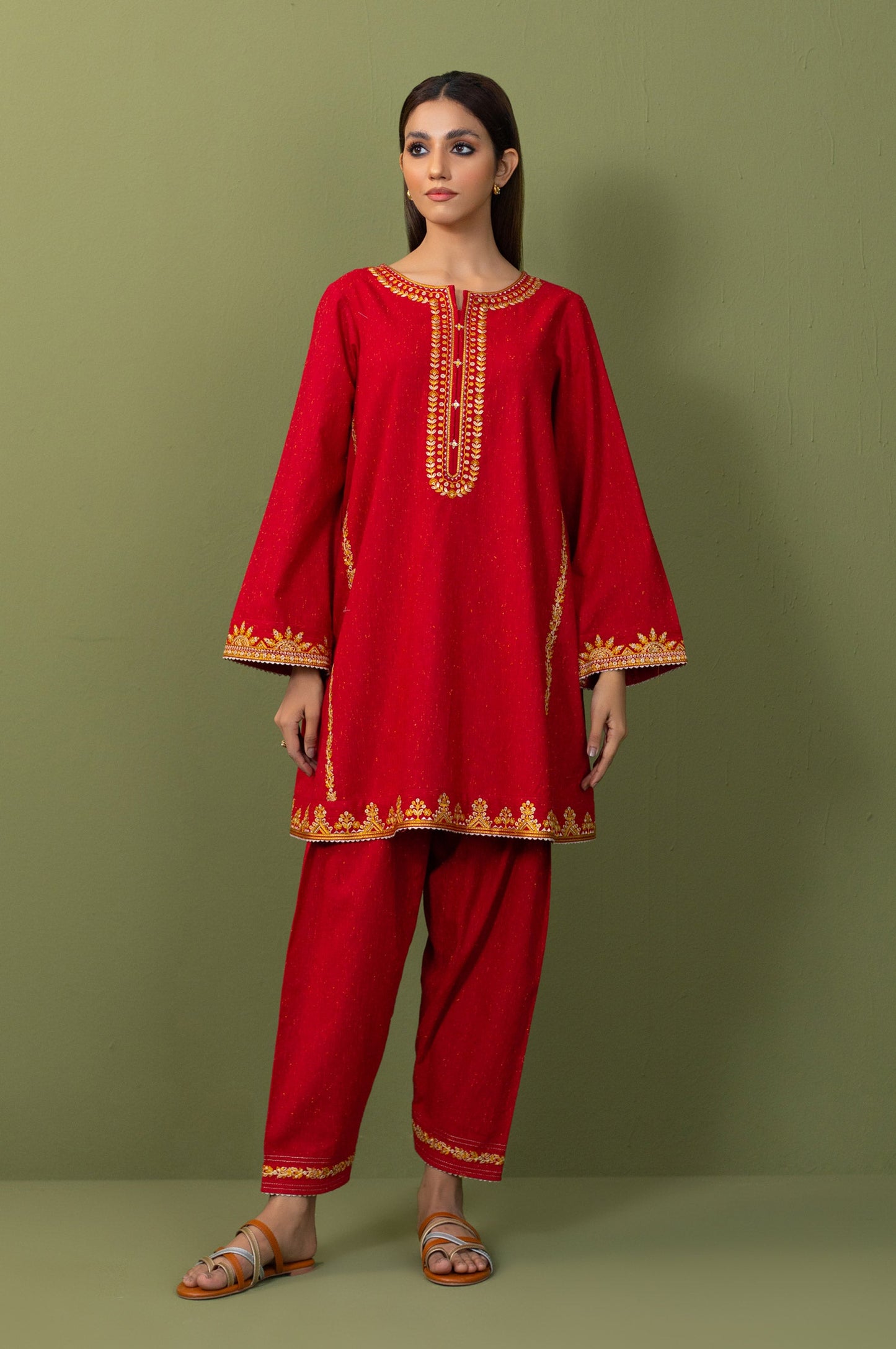 Stitched 3 Piece Embroidered Multi Neps Suit