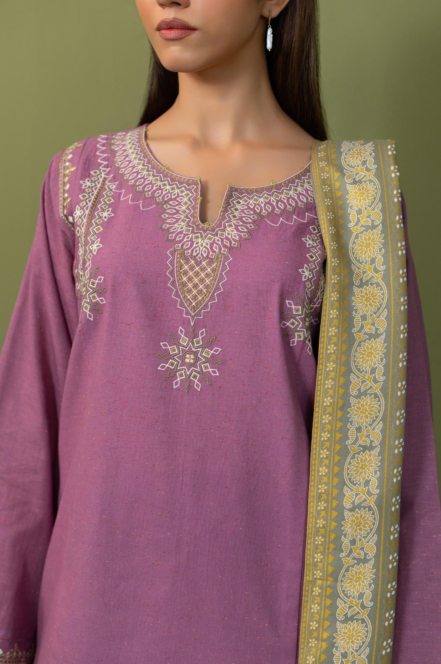 Stitched 3 Piece Embroidered Multi Neps Suit