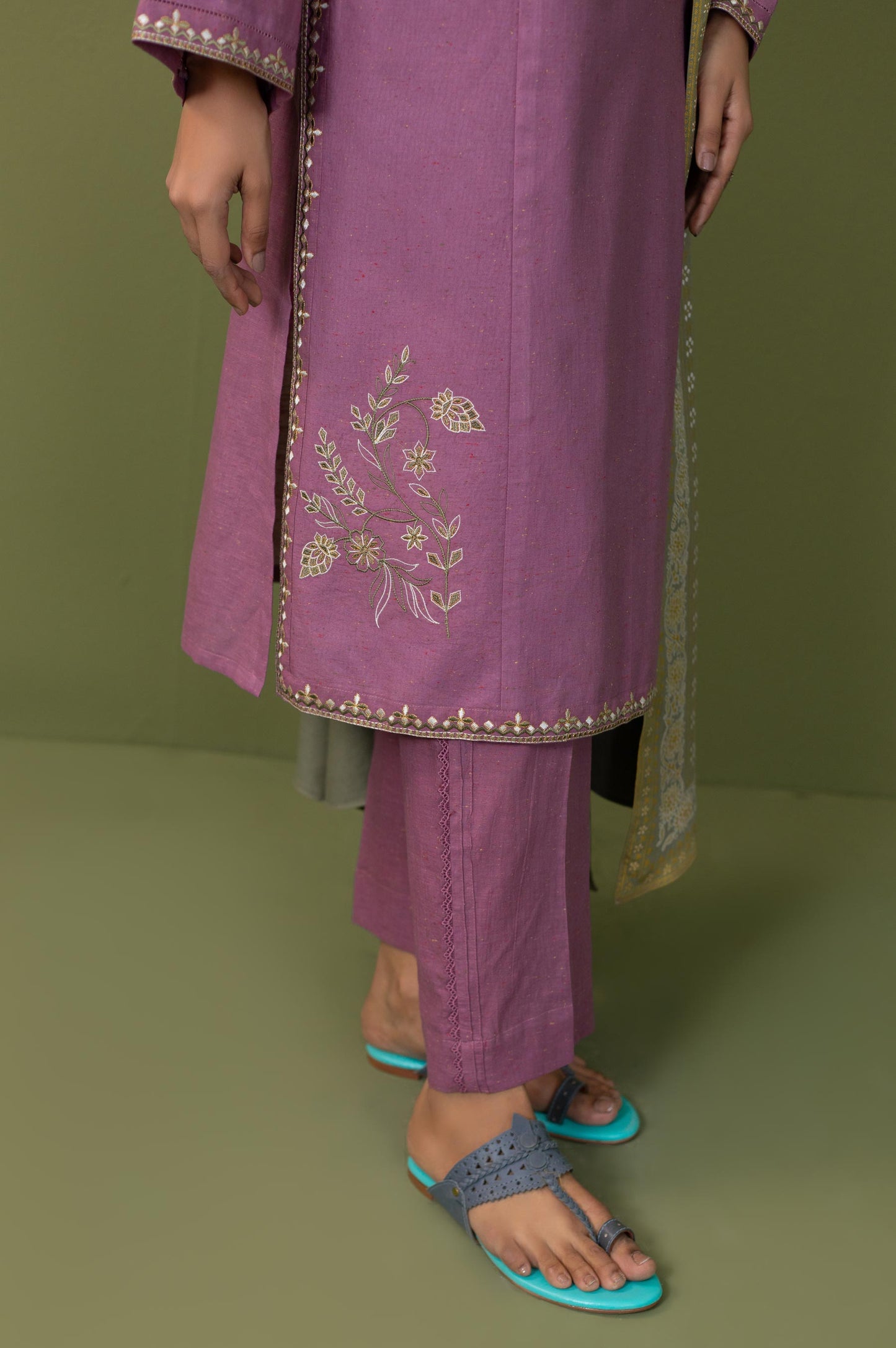 Stitched 3 Piece Embroidered Multi Neps Suit