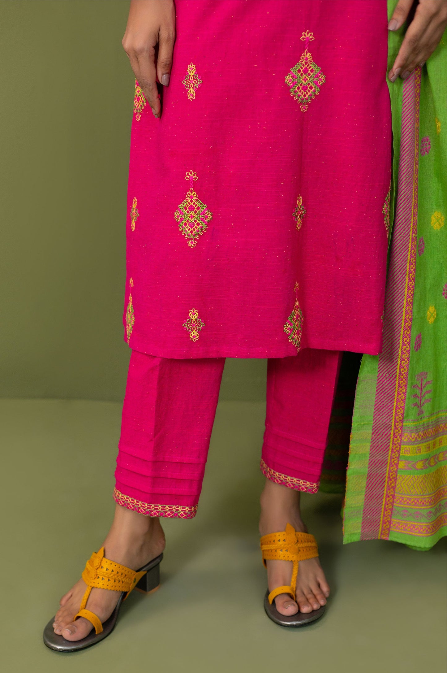 Stitched 3 Piece Textured Slub Suit