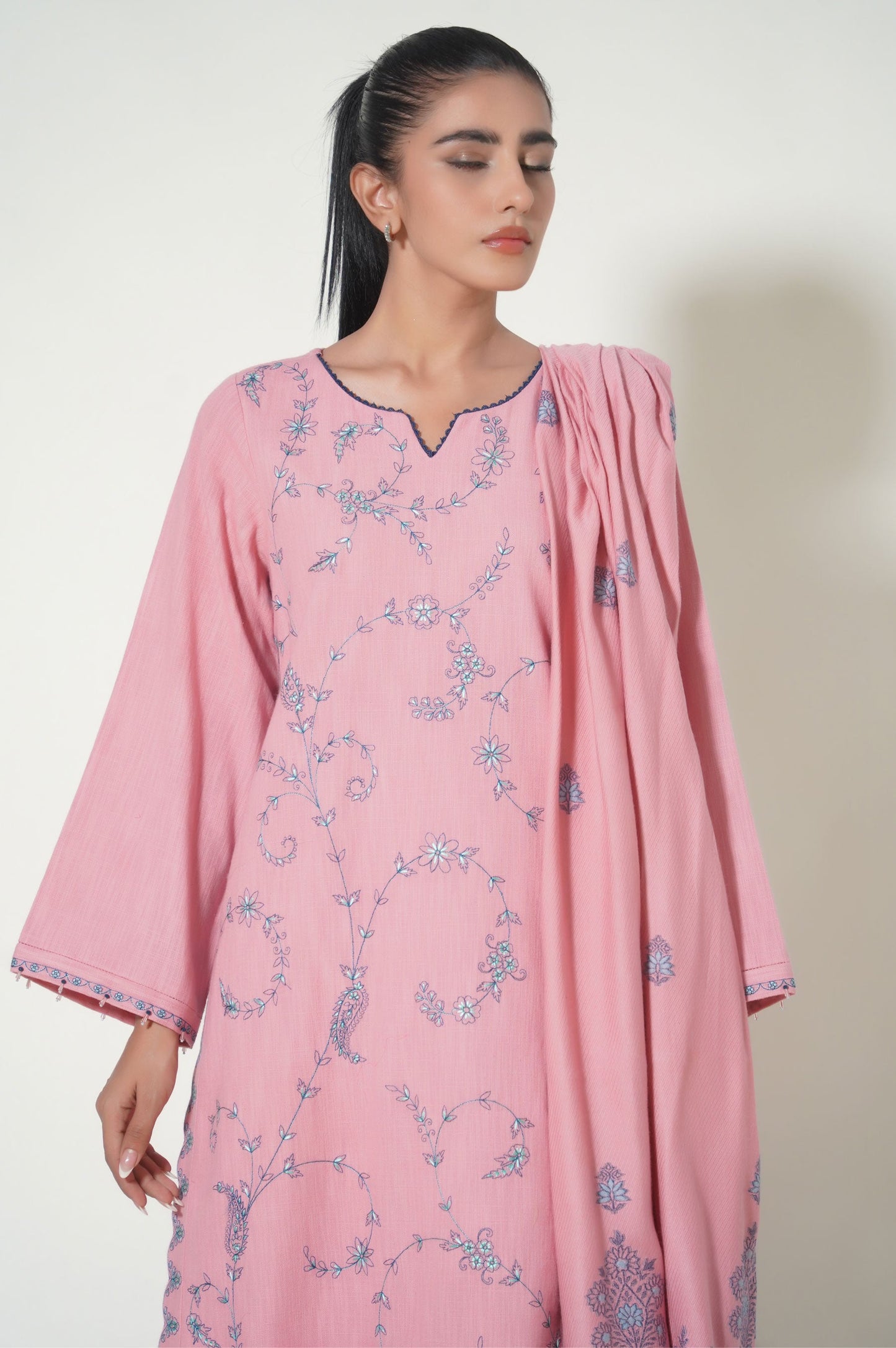 Stitched 3 Piece Textured Slub Suit