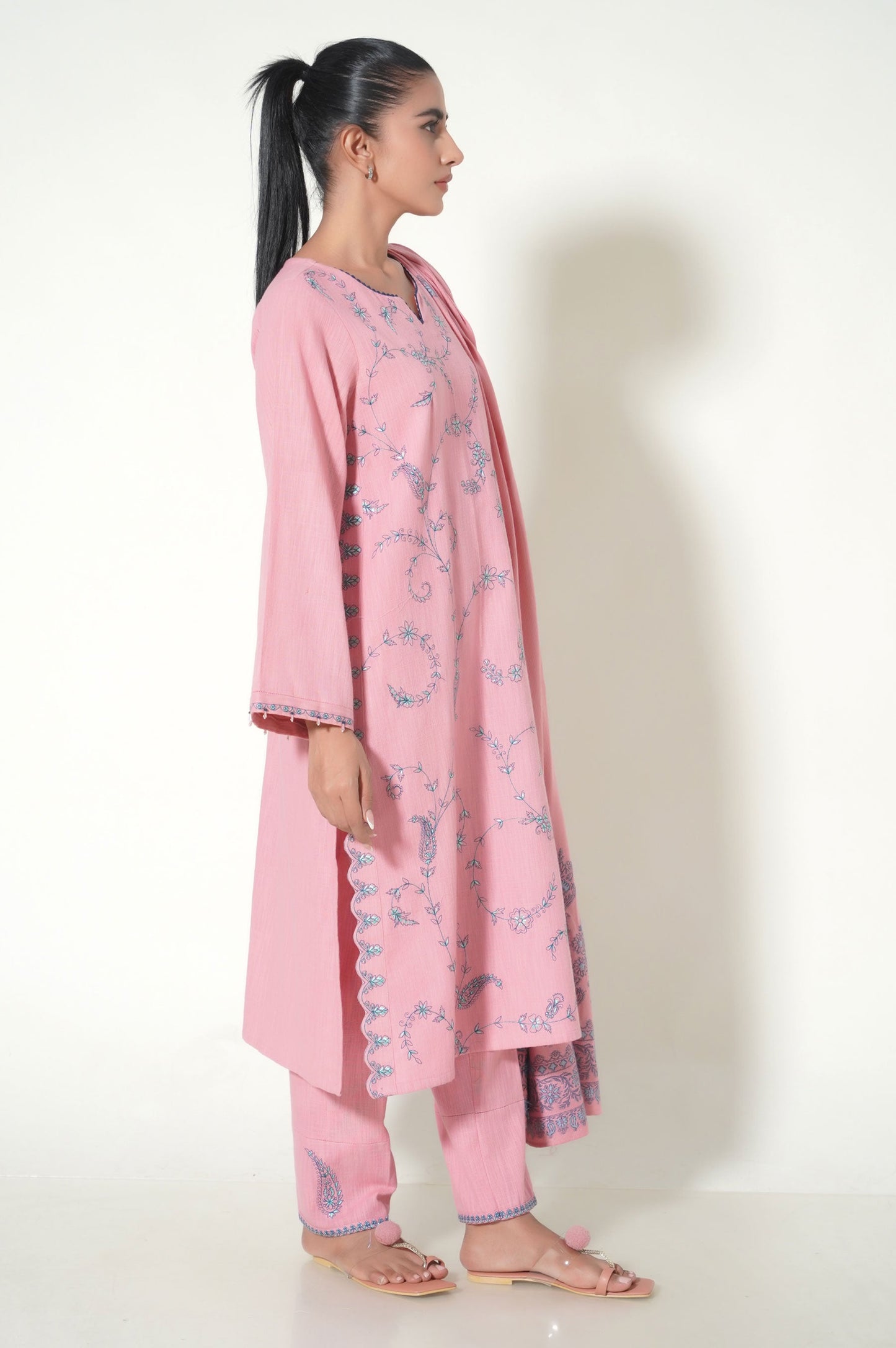 Stitched 3 Piece Textured Slub Suit