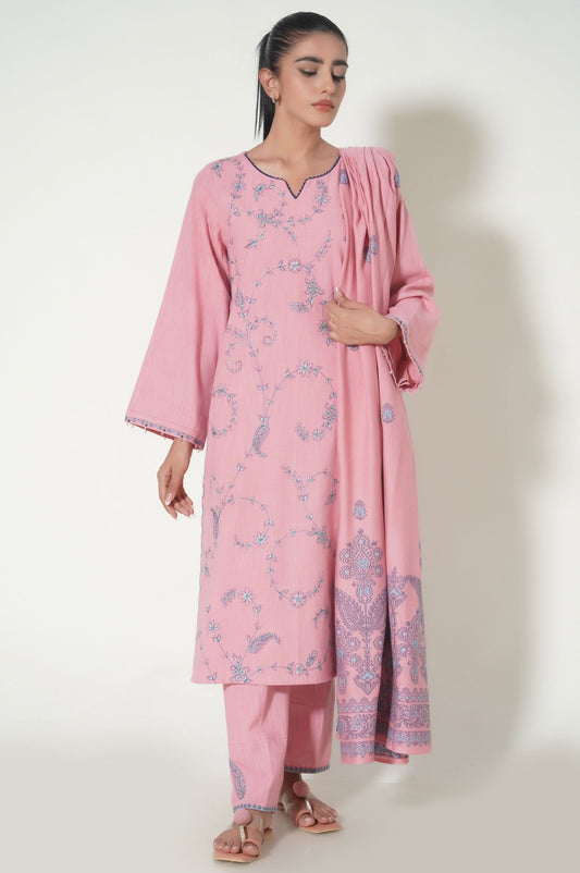 Stitched 3 Piece Textured Slub Suit