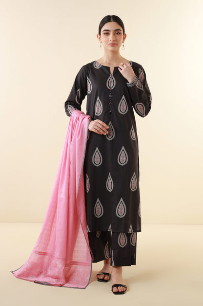 Stitched 3 Piece Printed Cambric Suit