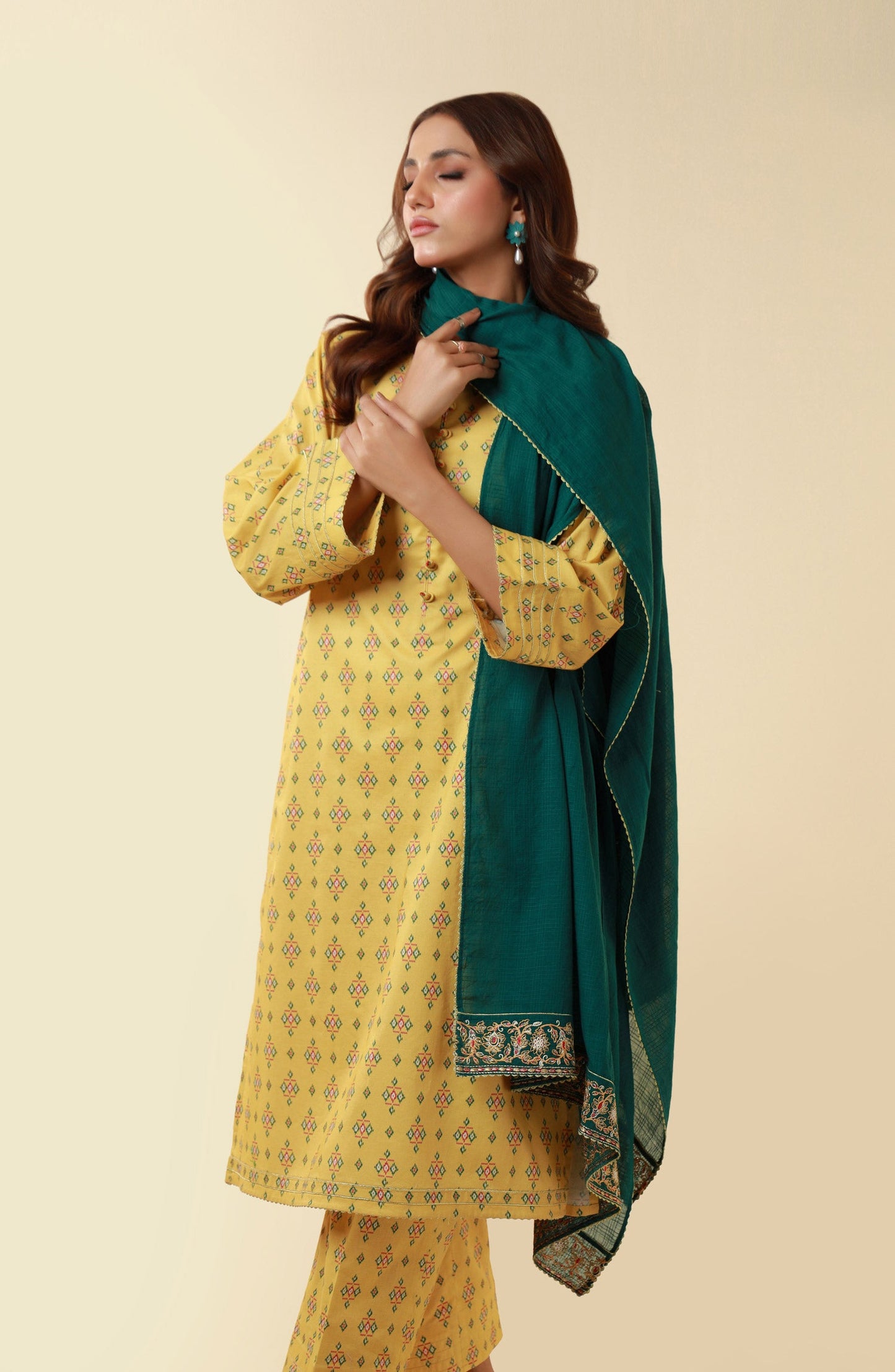 Stitched 3 Piece Printed Lawn Suit