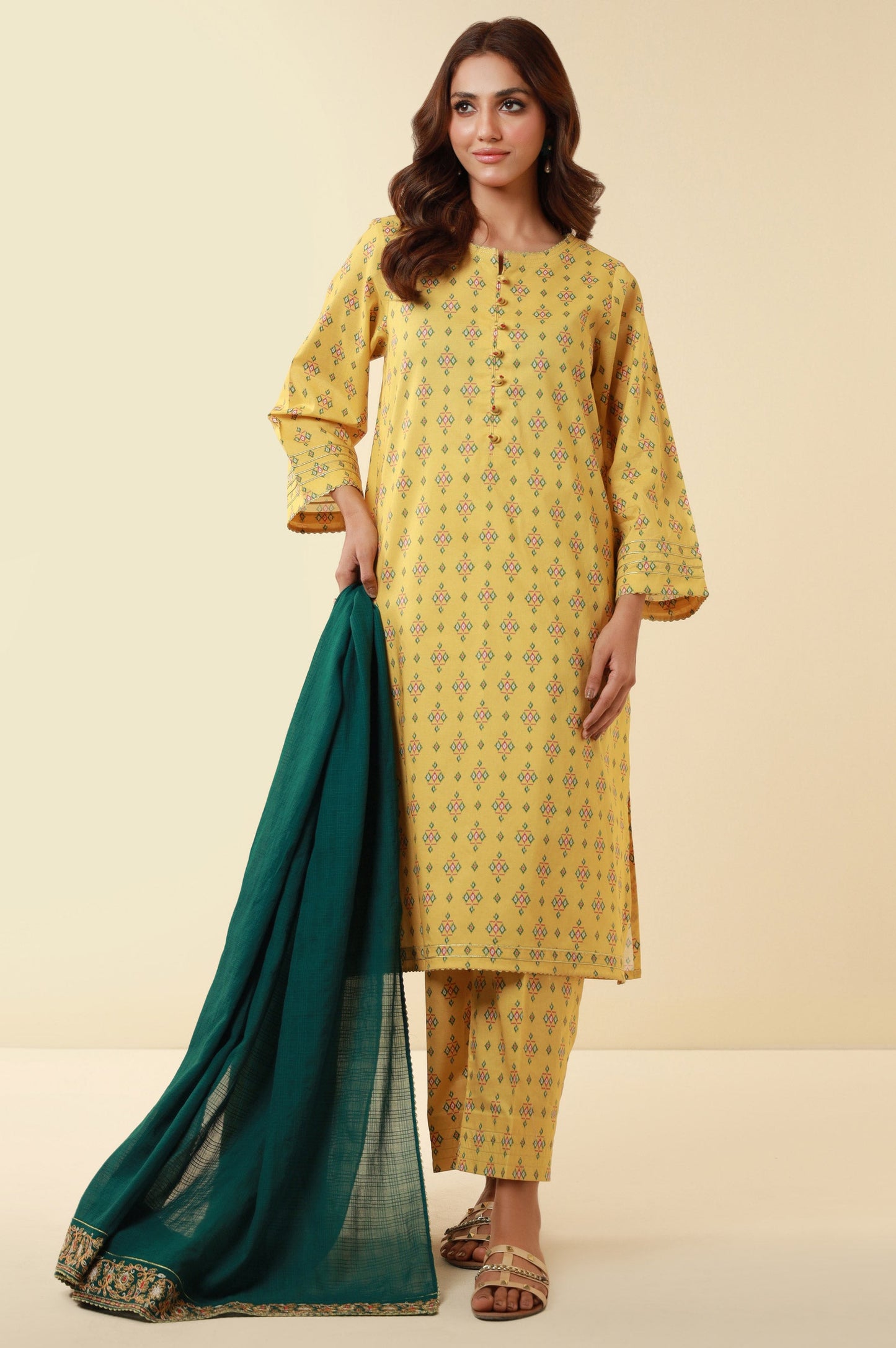 Stitched 3 Piece Printed Lawn Suit