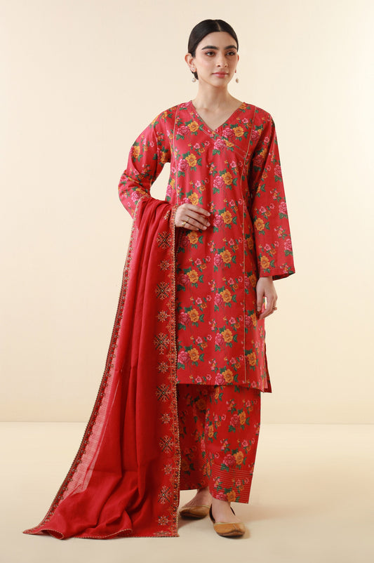 Stitched 3 Piece Printed Lawn Suit