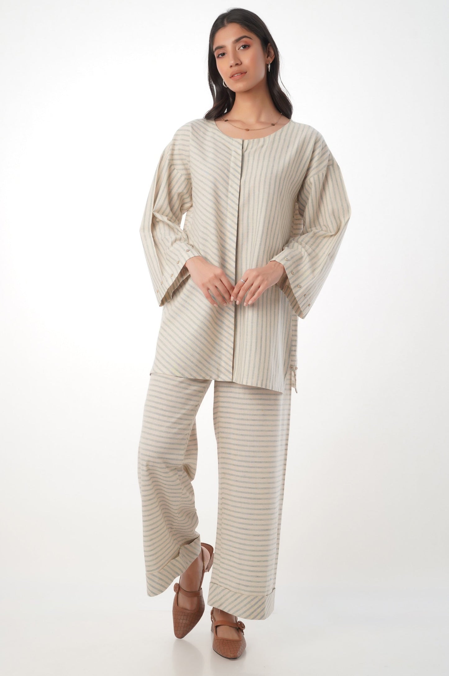 Stitched 2 Piece Yarn Dyed Co-ord Set