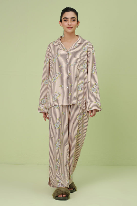 2 Piece PJ Set - Brown