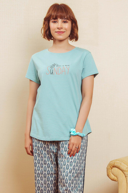 Printed Crew Neck Tee