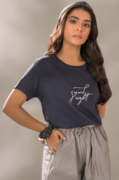 Printed Crew Neck Tee