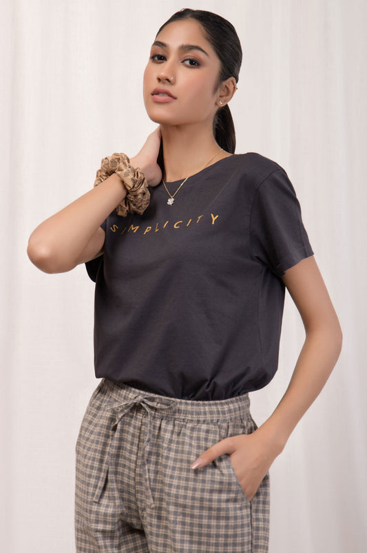 Printed Crew Neck Tee