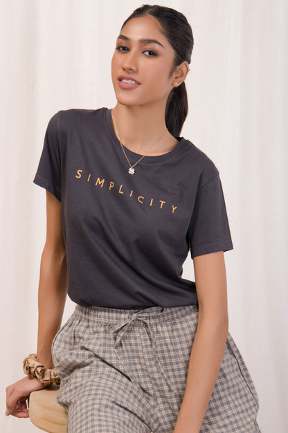 Printed Crew Neck Tee