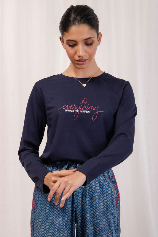 Printed Crew Neck Tee