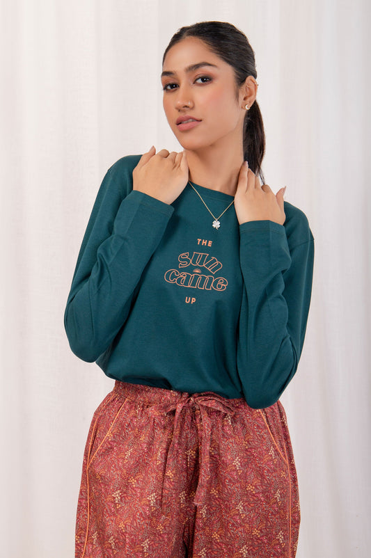 Printed Crew Neck Tee