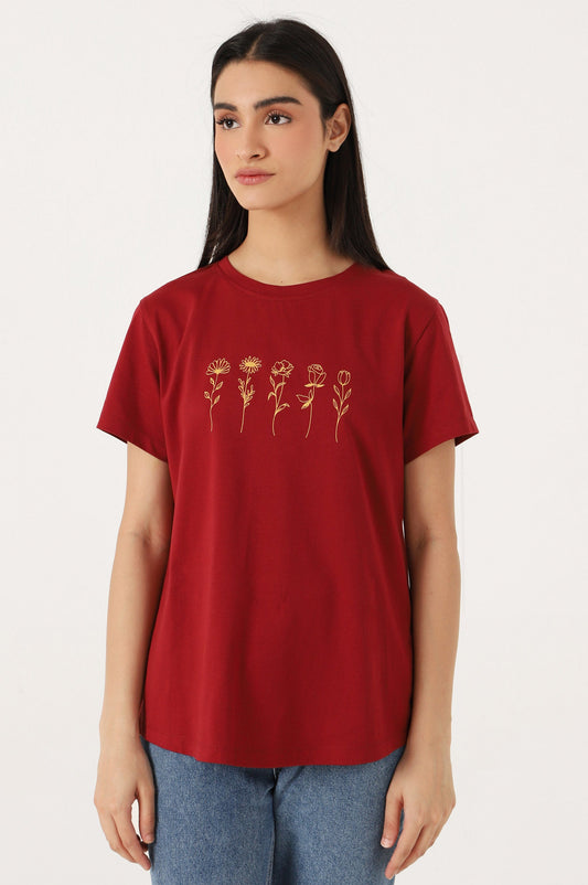 Crew Neck Half Sleeves Tee