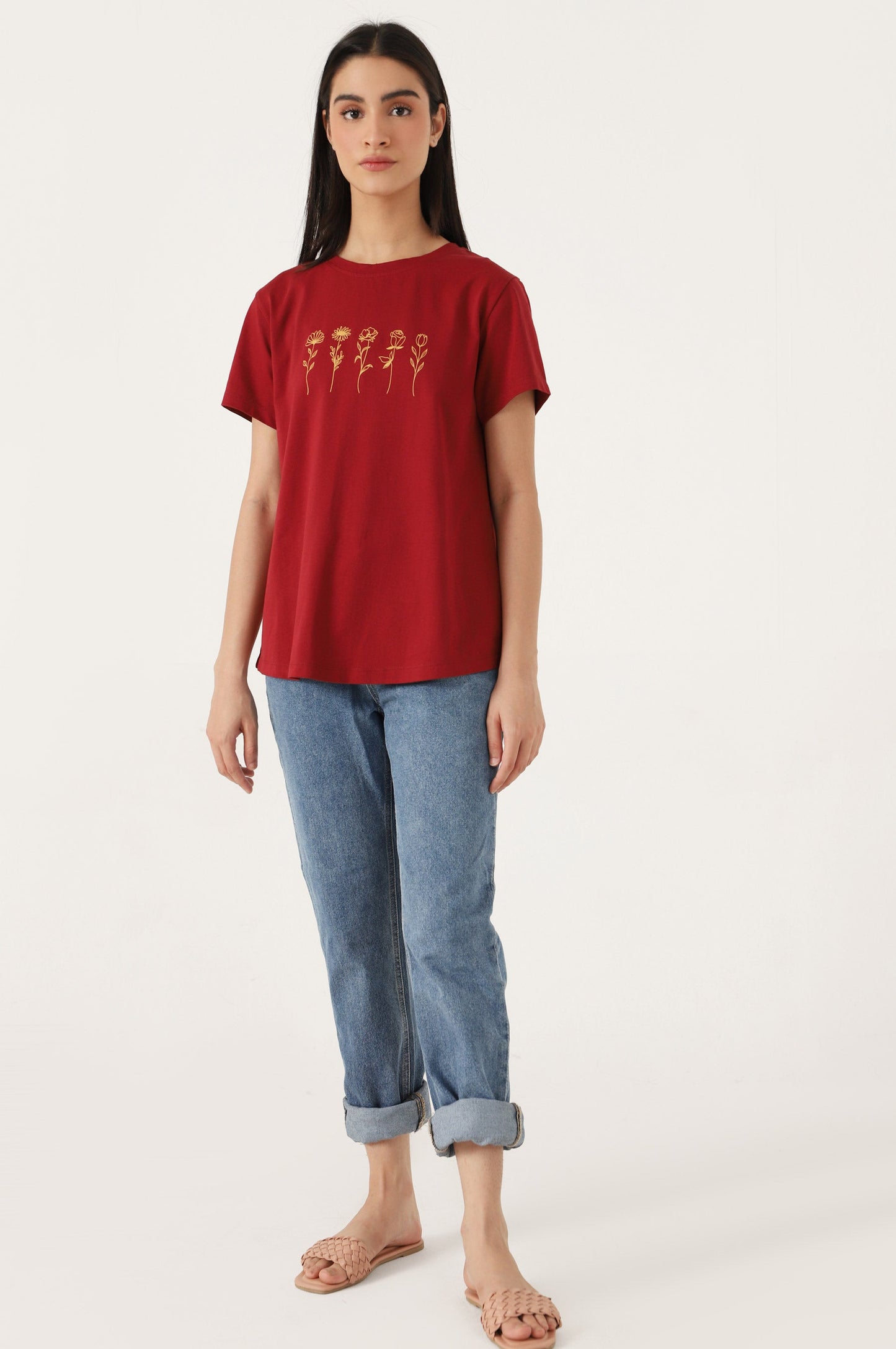 Crew Neck Half Sleeves Tee