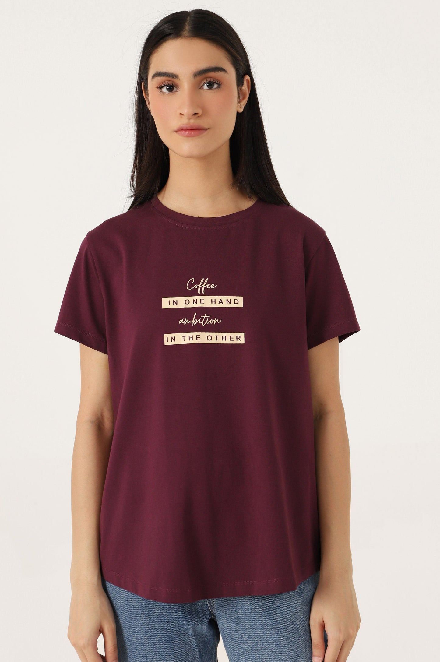 Crew Neck Half Sleeves Tee