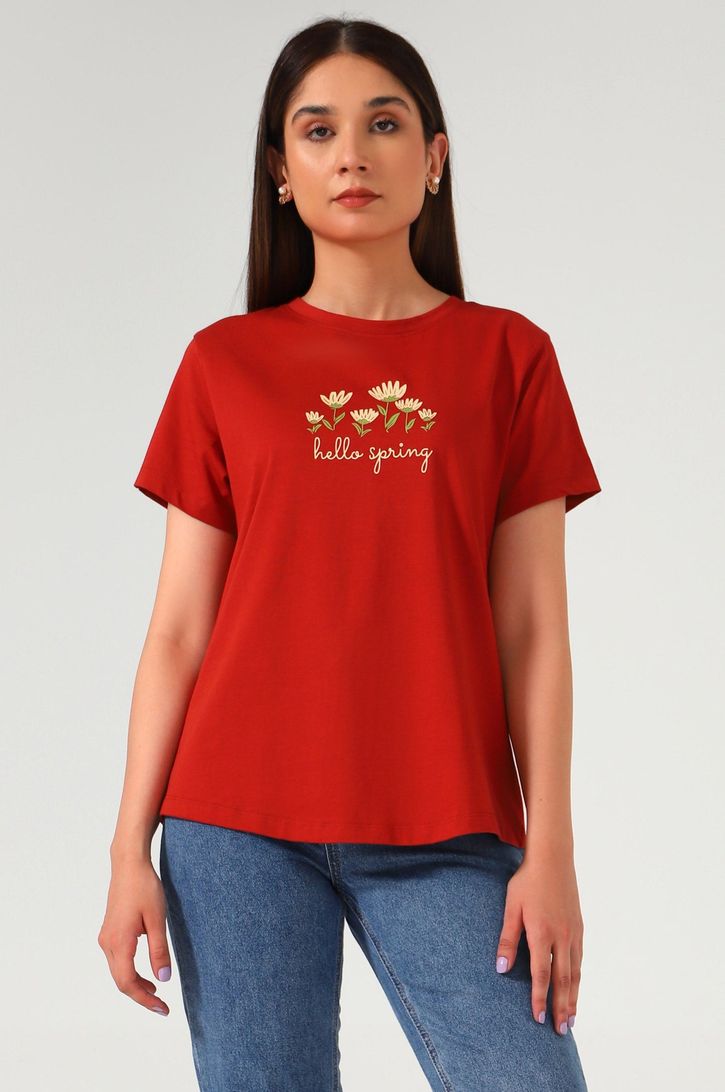 Crew Neck Half Sleeves Tee