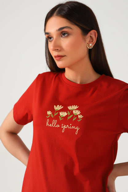 Crew Neck Half Sleeves Tee