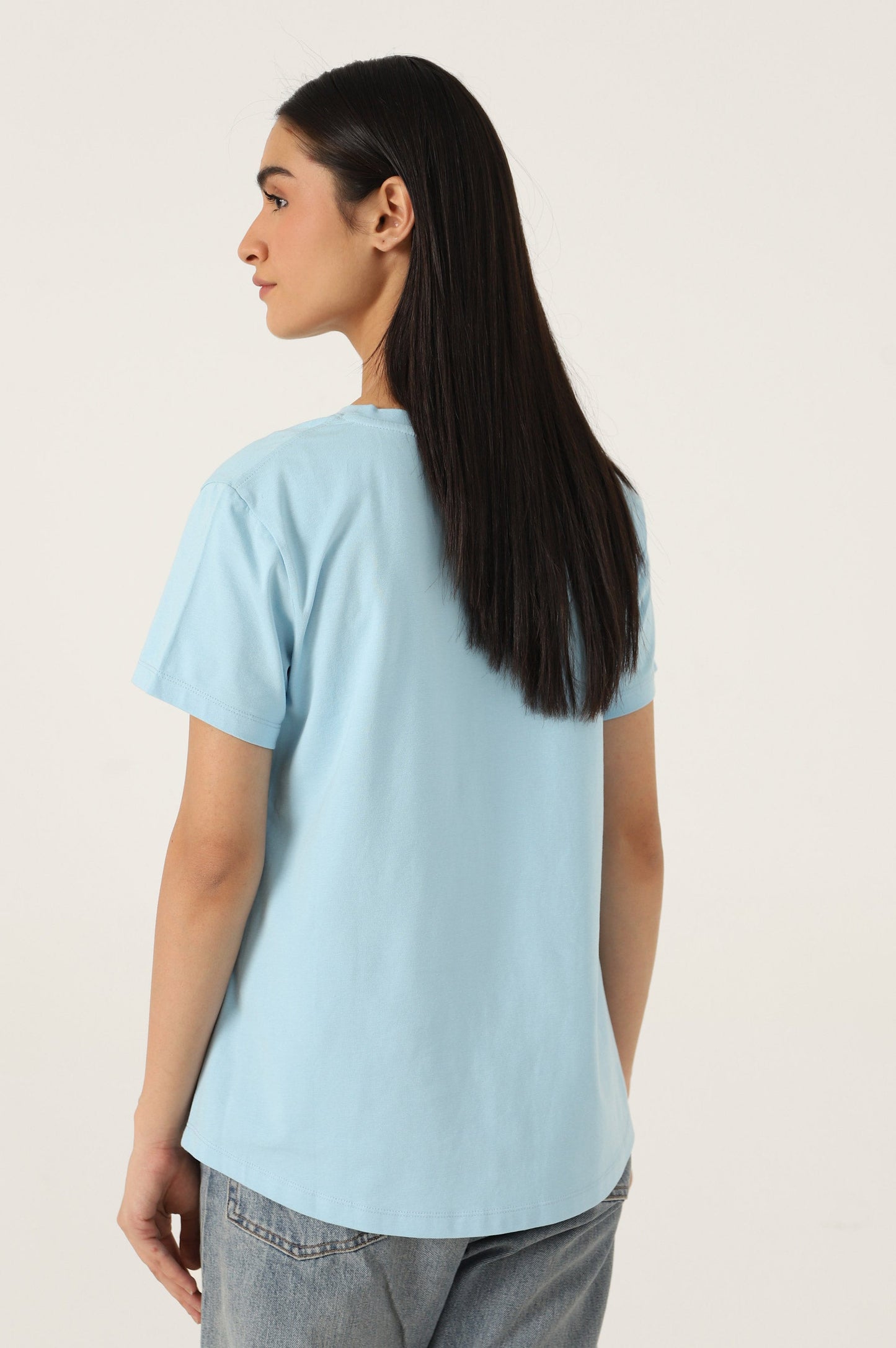 Crew Neck Half Sleeves Tee