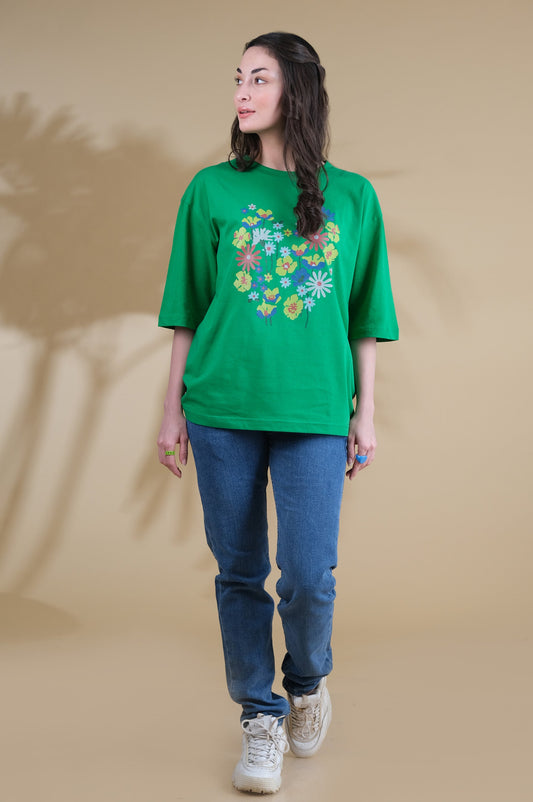 Printed Green T-Shirt