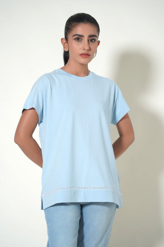 Sky Blue Crew Neck T-Shirt