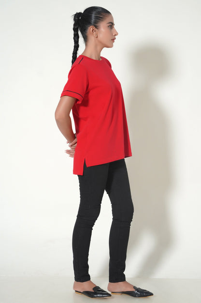 Red Crew Neck T-Shirt