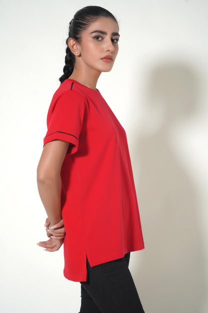 Red Crew Neck T-Shirt