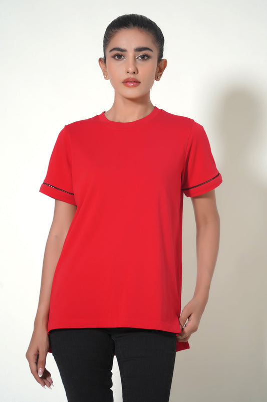 Red Crew Neck T-Shirt