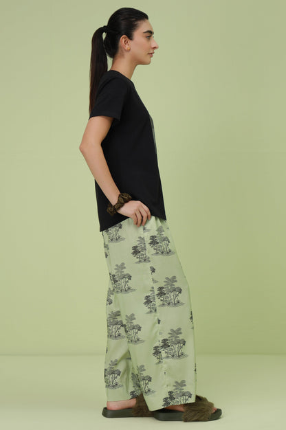 Crew Neck Half Sleeves Tee - Black