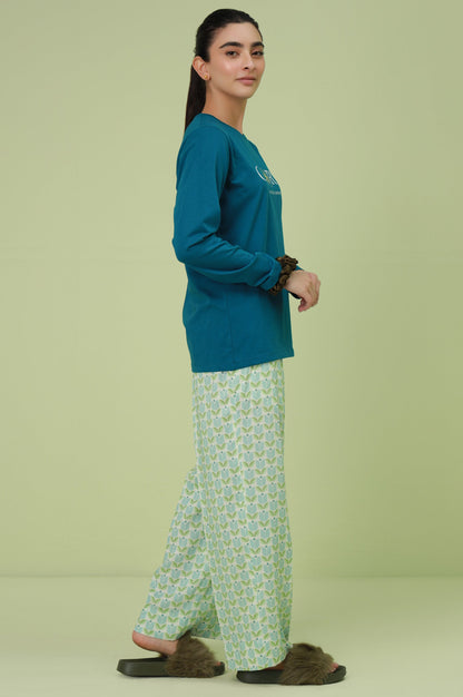 Crew Neck Full Sleeves Tee - Blue