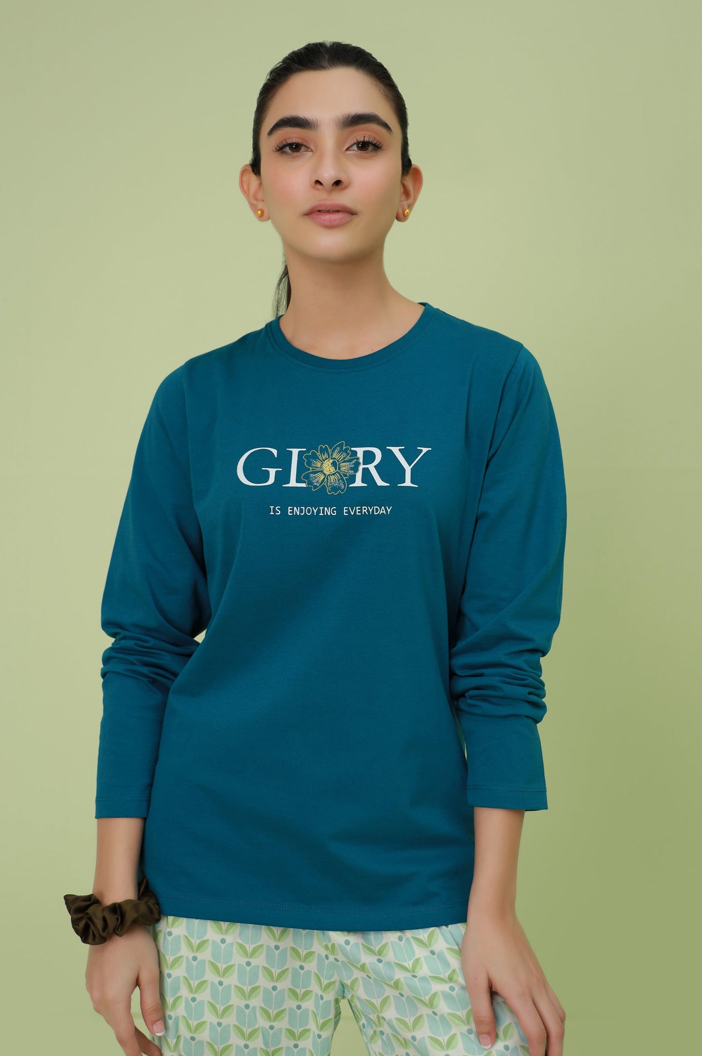 Crew Neck Full Sleeves Tee - Blue