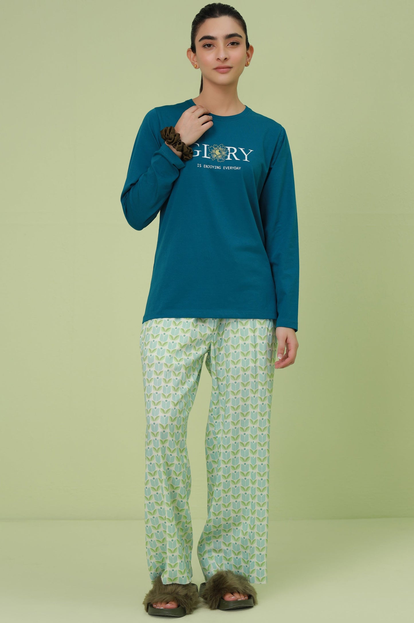 Crew Neck Full Sleeves Tee - Blue